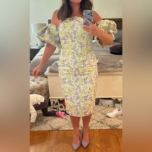 Kentucky Derby Lavish Alice Jacquard Floral Midi Dress